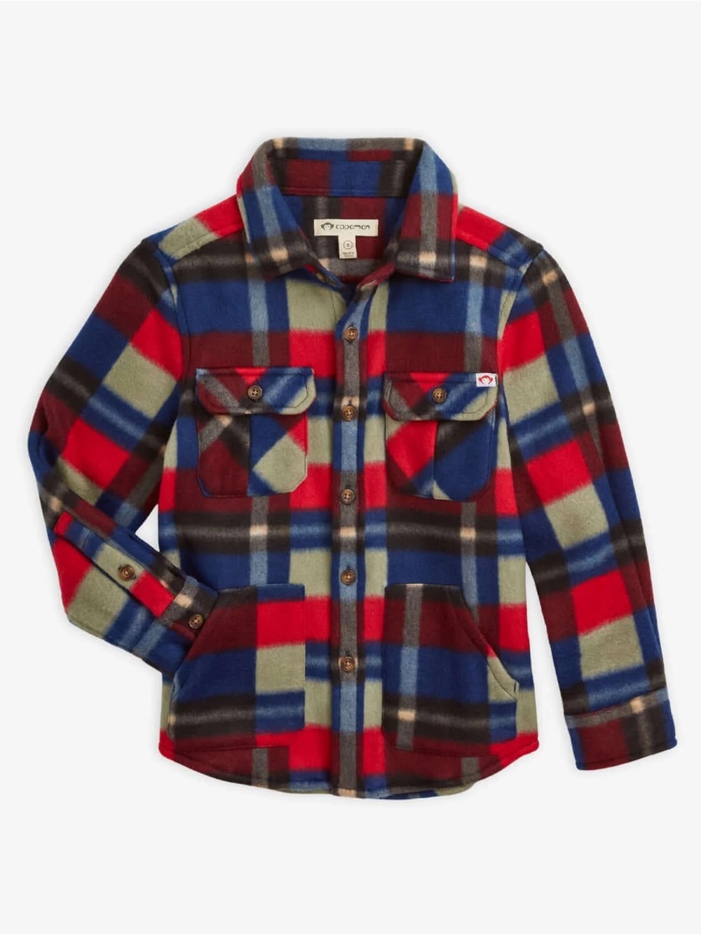 Appaman Kids/Boys Check Snow Fleece Shirt in Cherry Blue – Size 10